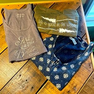 Bundle of 3 Women’s size medium tank tops Victoria Secret Abercrombie Next Level
